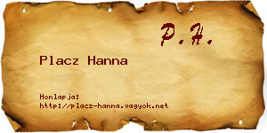 Placz Hanna névjegykártya